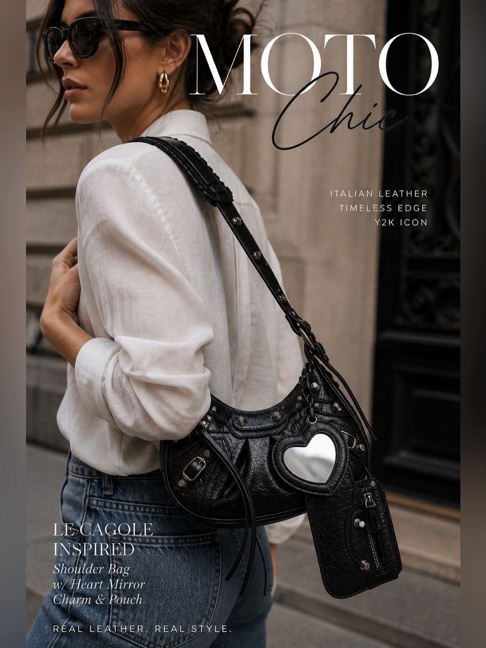 Le Cagole Bag Genuine Leather NEW Made in Italy